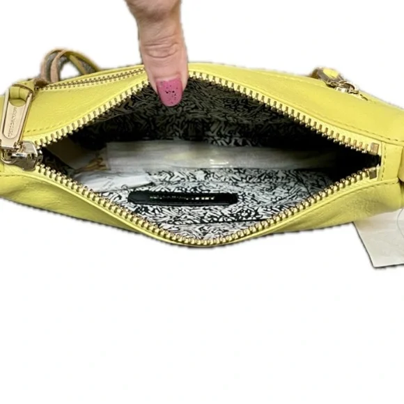 Rebecca Minkoff Yellow Pebbled Leather M.A.C Bag w/ Removable Crossbody - Picture 6 of 9